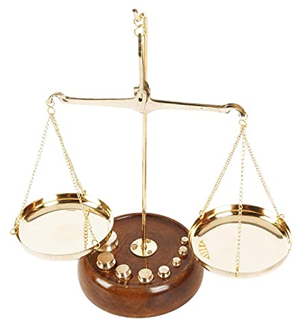 IBA Indianbeautifulart Apothecary Scale Vintage Collectible Brass Weight Scale Home Décor Antique Weight Balancing Scale Taraju