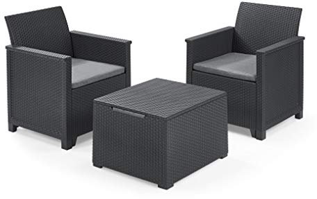 Koll Living Lounge Sets - Verschiedene Ausführungen - hochwertige Sitzgruppe für den Garten - höchster Sitzkomfort durch ergonomische Rückenlehnen (2X Sessel & Tisch)