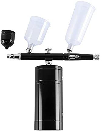 TKSE Airbrush Kit, Mini Luftkompressor Airbrush Kit, wiederaufladbare USB Airbrush, kabellose Dual Action Airbrush Pistole, wiederaufladbare Mini-Luftkompressor-Airbrush