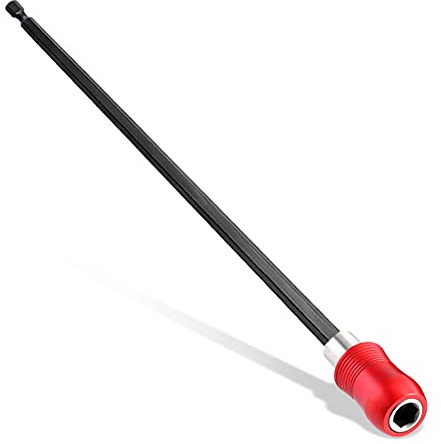 SeonFook 12 Inch Extension Bit Holder Magnetic Drill Bit Extension Bar Quick Release Change 1/4 Inch Hex Shank Extension Rod Socket Bit Holder for Power Drill Screwdriver