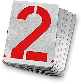 GRAVUREM Trace-chiffres/Jeu de gabarits/pochoir - plaque de zinc / 120mm 0-9