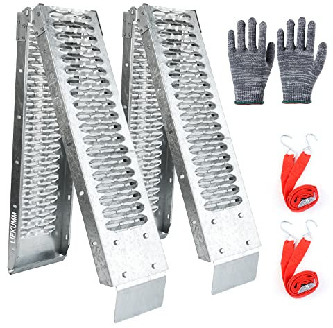 LIEKUMM 2PCS Motorcycle Ramp, 170 x 22 cm Motorbike Ramps for Vans, 440 kg Capacity Van Loading Ramp Folding, Ramps for Mobility Scooters, Dirt Bike, Motorcycle, Trailer, ATV, UTV, Tractor, Lawn Mower