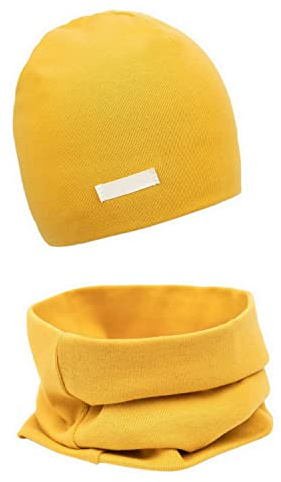 Foruhoo Mädchen Mütze Set mit Schal Kinder Beanie für Herbst Winter Baumwolle 2er