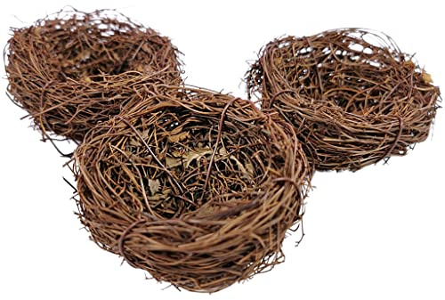 BCreativetolearn Künstliches Osternest mit Vögeln, 3 Mini-Nester, Osterdekoration, Bastelnest, 8 cm, Osterdekoration
