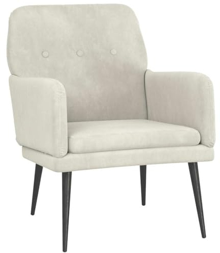 vidaXL Sessel Relaxsessel Relaxstuhl Loungesessel Polstersessel Wohnzimmersessel Lesesessel Fernsehsessel Polsterstuhl Creme 62x79x79cm Samt
