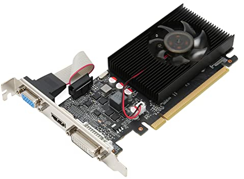 Bewinner GT610 2GB DDR3 Graphics Card, 64bit PCI Express 2.0 X16, HDMI VGA DVI Triple Monitors Video Card, Single Fan Low Profile Graphics Card, PC GPU Graphics Card
