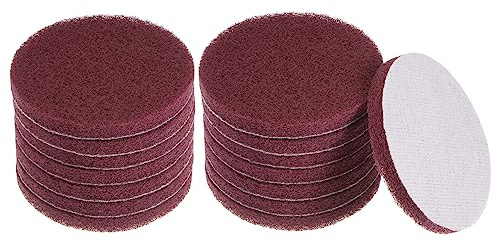 sourcing map 15pcs Drill Power Brush 4 Inch Tile Scrubber Scouring Pads 320-400 Grit for Bathroom Kitchen Household Cleaning