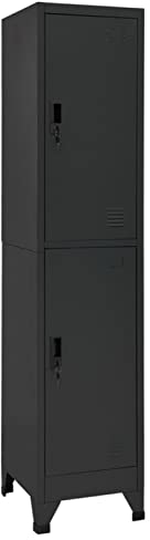 BaraSh Schließfachschrank Anthrazit 38x45x180 cm Spind Schrank Aktenschrank AbschließBar Spind Kleiderschrank SpintschräNke Stahl
