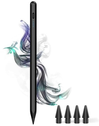 Stift für Apple iPad 2018-2026 - USB C Schnellladung für i-Pad Pencil mit Palm Rejection Pencil für iPad Kompatibel mit iPad A16 11/10/9/8/7/6, Air 3/4/5/M2/M3, Pro M4/12.9/11/13, Mini 5/6（Schwarz）