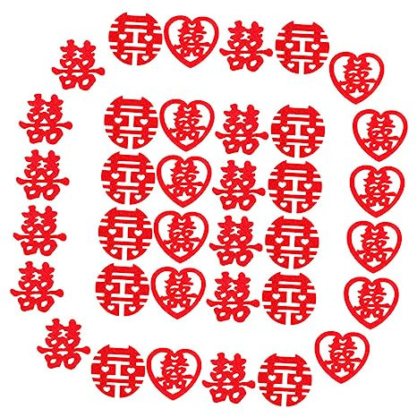 TOPBATHY Konfetti-dekorationen Mit Dem Wort „xi“ Für Chinesische Hochzeiten 270 Stück Vlies-tischstreuer Für Hochzeitstischdekoration