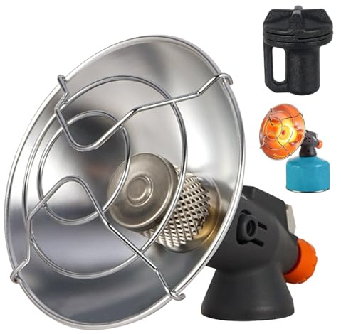 Gas Heater Portable Tent Heating Wamer Camping Heater Outdoor Butane Heater with Control Valve, Rapid Heating Tent Heater Tank Top for Hiking Ice Fishing