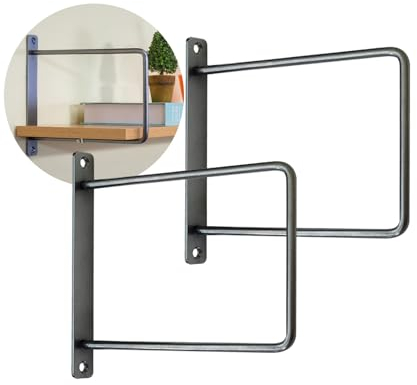 2 Stück Regalhalterungen Schwimmende Unterstützung Halterung für Regale in Küche,Bücherregal,Regal Halterung Dreieck Regalträger Wandkonsole Trennwand Tablarträger Wandmontage (30cm,Gray)