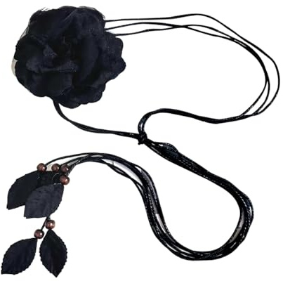 LumiSyne Cintura Intrecciata Donna Cintura In Corda Cintura In Vita Sottile Decorazione Floreale Ciondolo Di Foglie Annodato Cintura a Catena Corda Cintura Per Abito Spiaggia Vacanza Matrimonio Festa