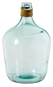 DRW Jarron de Suelo de Cristal Yea Transparente y Natural 17x17x31 cm