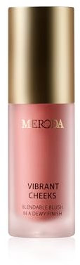 MERODA® Vibrant Cheeks Liquid Blush [DELICATE & GLOWY FINISH] - Rouge Highly Pigmented & Fluid - Long Lasting Cheek Color Tint Blushliquid - Blushers Make Up (Dusty Rose, 5ml)