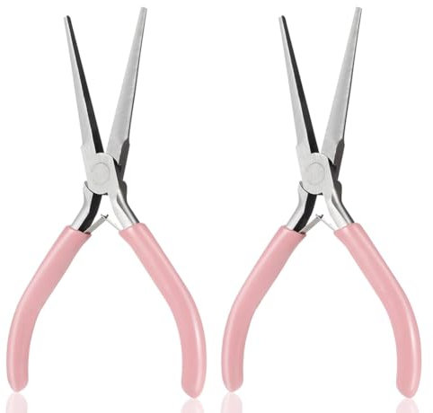 Xuzxinze 2 Pack Needle Nose Pliers, 6 Inch Long Nose Pliers Flat Nose Jewelry Pliers Small Nose Pliers Tools Wire Bending Pliers