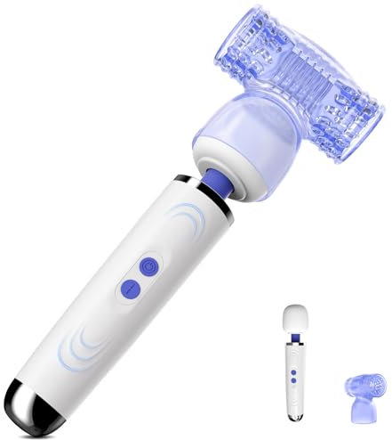 Vibrator Wand Massager Sex Toys for Men and Women, Sex Wand Vibrators with Male Masturbator Attachment, 9 Modes for Clitoral and Male Stimulation Adult Toys for Couples and Solo Play