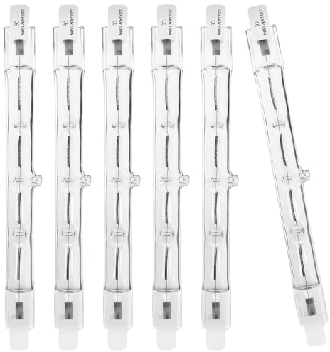 WinDerMo R7S Halogen Leuchtmittel 118mm, Halogenstab 118mm 150W 230V, 6 Stück Halogenstab R7S Dimmbar Halogenstablampe für baustrahler, Arbeit Landschaftsbeleuchtung, Wohnzimmerleuchten