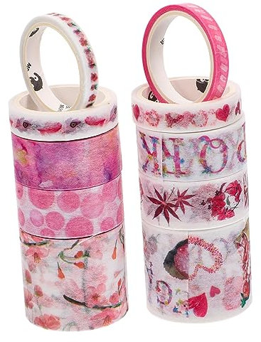 DIYEAH 10 Stücke Floral Dekorative Band Für Journaling Breite Washi Papier Bänder Handwerk Verpackung Für Ästhetischen