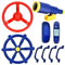 Accessoires jeu en plein air, 8pcs Accessoires tour de jeu, Équipement d'aire jeux pour enfants, Echafaudage Escalier, Balançoire Extérieur, Télescope, Aire Jeux balançoire téléphone (Bleu)