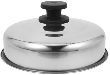 PAMINGONO Coperchio Rotondo per BBQ Acciaio Inossidabile con Manico Copertura per Piano Cottura per Cottura di Steak e Altri Alimenti