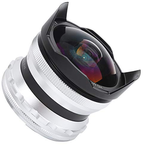 Objectif fisheye ultra grand angle 7,5 mm F2.8 pour Fuji XT4/XT3/XT30/XS10 (argenté)
