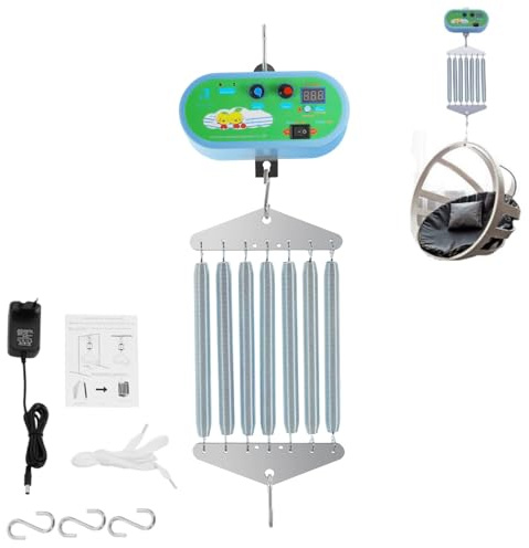 Poyujkyhr Elektrische Babyschaukel Controller Tragfähigkeit 20Kg Federwiege Motor mit Timer Hängende 7-Feder Federwiegenmotor Lautstärke und Geschwindigkeit Einstellbar Electric Federwiege Baby