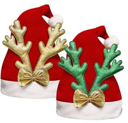 ANNCHILIO Weihnachtsmütze, Nikolausmütze mit Plüsch Rand – Rote Santa Mütze, Christmas Hat, Weihnachtsmützen für Herren & Damen, Dicker Fellrand, Warme Weihnachtsmannmütze für Weihnachtsfeier