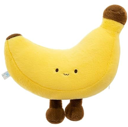 PORUPAEL 30 cm, cuscino di peluche a banana, simpatici animali di peluche, per bambini, morbido cuscino decorativo per la cameretta dei bambini, regalo (banana)
