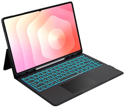 Tastiera Custodia per Samsung Galaxy Tab S11 Ultra/S10 Ultra/S9 Ultra 14.6 Pollici - 7 Colori Retroilluminazione con Touchpad Tastiera Bluetooth - per Tab S8 Ultra Custodia QWERTY Italiano, Nero
