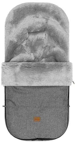 Fillikid Lammfellfußsack Makalu Exklusiv | Winterfußsack aus medizinischem Fell | Warmer Fussack für Tragetasche, Babyschale & Kinderwagen | Kinderwagenfußsack 50 x 90 cm passend für Bugaboo, Joolz
