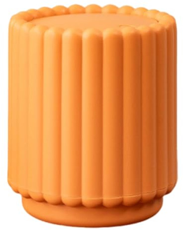LOVIVER 15x10.7CM Mini Table Trash Can Press to Open Desktop Trash Can, Tea Bag Bin, Tabletop Garbage Can Mini Bin with Lid for Kitchen & Bedroom Accessory Versatile Lightweight Design, Orange