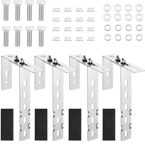 eROOSY 4x Balkonkraftwerk Halterung Balkon Edelstahl 304, Verstellbare Balkonhalterung für Solarmodule, Einstellbar Solarpanel Halterung Haken, Balkonkraftwerk Befestigung