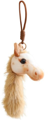 yakermur Breloque pour sac à main en forme de tête de cheval – Breloque en peluche pour sac à dos pour femmes, hommes, enfants, portefeuille, décoration de sac à dos, maison, école, voyage