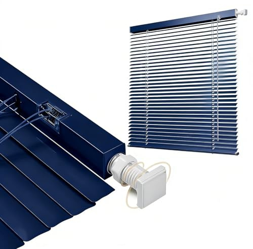 Room Darkening Mini Blind No Drill 40-140cm Width 50-180cm Length, 25mm Slat Aluminum Venetian Blinds, Cordless Horizontal Windows Blinds for Interior(Navy Blue)