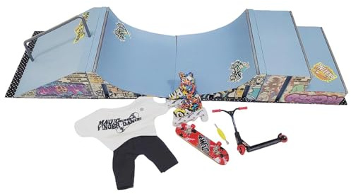 gifyym Rampleksak med skateboard-ramp – lekset för skateboard med | Mini Skãtepark tangentbord Peer Skateboards | Bärbar spelutrustning peer inomhus fest resor Reg