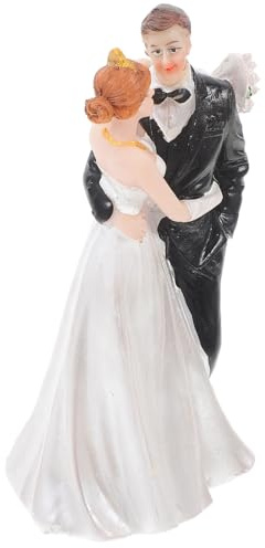 SAFIGLE Hochzeitstortenfigur Braut und Bräutigam – Delikate und vielseitige Kunstharz Dekoration für Engagement Partys – Kompakte Paarfigur als Tischdeko und Kuchentopper