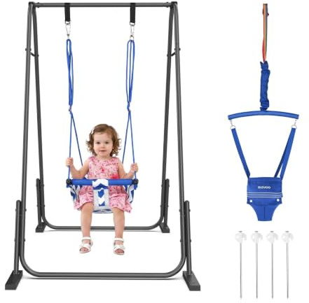 Slevoo 2-in-1 Baby Hopser und Schaukel mit faltbarem Gestell