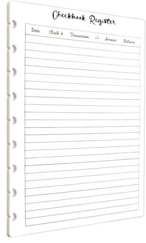 Checkbook Register Inserts for 9-Disc Classic Happy Planner, Classic Happy Planner Budget Planner, Pre-punched Planner Inserts, Budget Planner