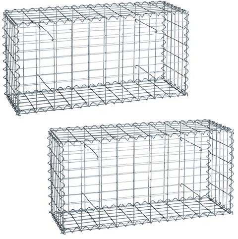 Gabione 100x50x30 cm Steingabione Steinkorb Gabionen Drahtkorb Staffelpreise (2 Stück)