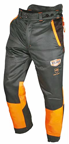 Ama Pantalone Antitaglio Solidur Forest XL – Protezione Classe 1 Tipo A per Uso Motosega, Grigio Antracite e Arancione, Tessuto Idrorepellente e Traspirante
