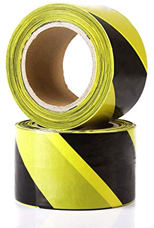 StickersLab - Nastro segnaletico giallo/nero in polietilene 200m x 70mm (Modello - Scatola da 12 pezzi)