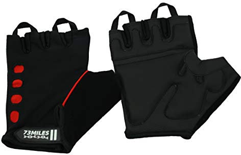 73MILES Leder Fahrrad Fitness Sport Handschuhe Fingerlos Atmungsaktiv S-XXL G04 (XXL)