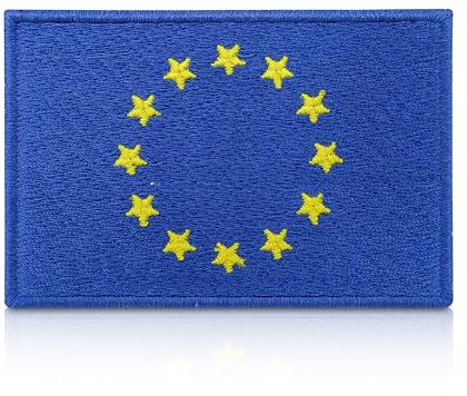 Finally Home Europa Flagge Patch mit Klett Rückseite | 7,5 x 5 cm | Europaflagge Klettpatches, Europe Flag Patches, EU Fahne Klettpatch