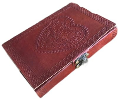 Harrington Marley Diario de cuero corazón elegante diario en blanco cuaderno libro marrón boceto corazón idea regalo pensamientos pad arte
