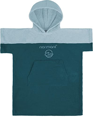 normani Kinder Badeponcho - Strandponcho aus Bio-Baumwolle - Handtuch-Poncho mit Kapuze für Jungen und Mädchen von 0-13 Jahren - Bademantel aus schadstofffreiem Material