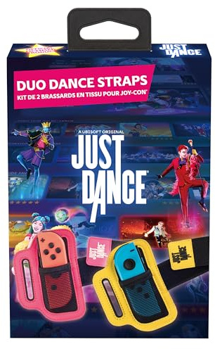 Offizielles Just Dance 2023 – Dance Straps – Packung mit 2 Armbändern für JoyCon Controller, verstellbares elastisches Armband mit Schlitz für Joy-Cons Nintendo Switch