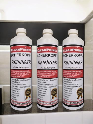 Scherkopf-Reiniger 3 x 1 Liter für Reinigungsstationen von Rasierern Bartschneidern