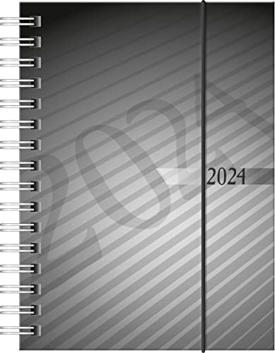 rido/idé Wochenkalender Modell perfect/Technik I 2024 2 Seiten = 1 Woche Blattgröße 10 x 14 cm anthrazit