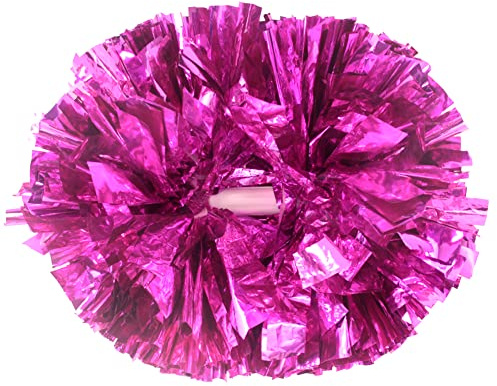Lovecheer Pompons für Cheerleading, metallisch, mit Taktstockgriff, für Sport, Team, Geist, Basketball, Fußball, Festivals, Mädchen, Cheerleader, Tanz, Geschenk, 2 Stück